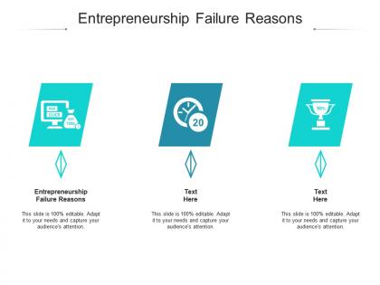 Entrepreneurship failure reasons ppt powerpoint presentation inspiration graphic images cpb