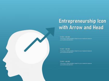 Entrepreneurship icon with arrow and head