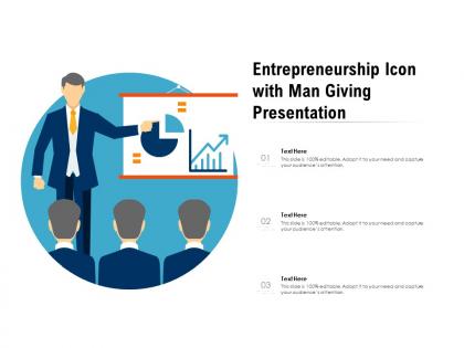 Entrepreneurship icon with man giving presentation