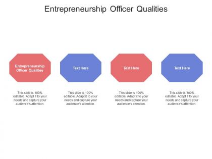 Entrepreneurship officer qualities ppt powerpoint presentation information cpb