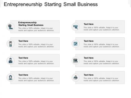 Entrepreneurship starting small business ppt powerpoint presentation model smartart cpb