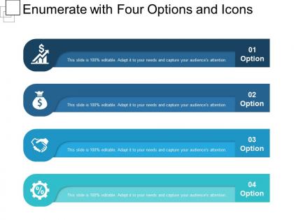 Enumerate with four options and icons