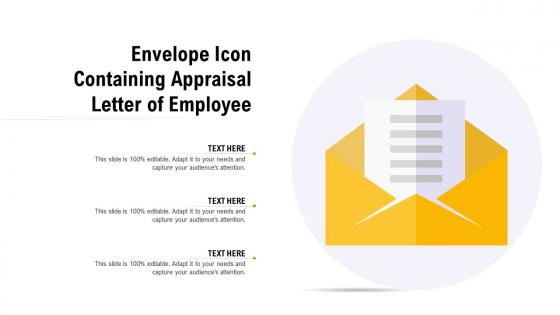 Envelope icon containing appraisal letter of employee