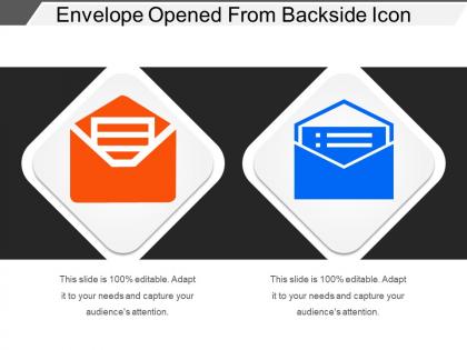 Envelope opened from backside icon