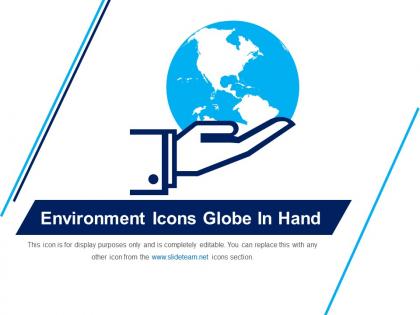 Environment icons globe in hand