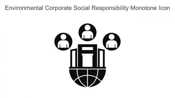 Environmental Corporate Social Responsibility Monotone Icon In Powerpoint Pptx Png And Editable Eps Format