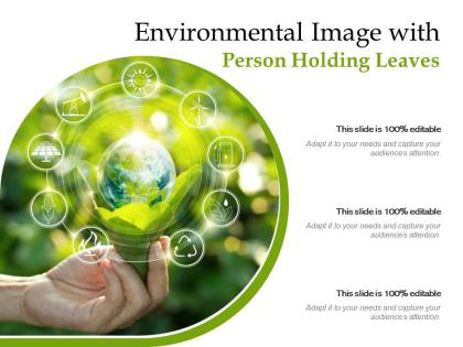 Environmental image with person holding leaves