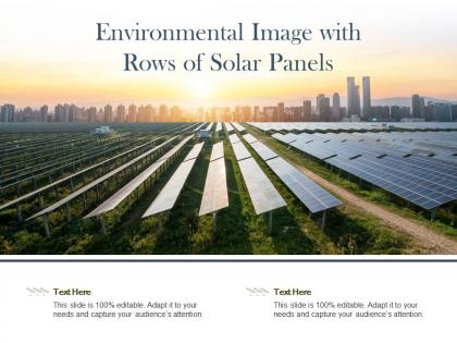 Environmental image with rows of solar panels