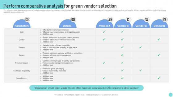Environmental Marketing Guide Perform Comparative Analysis For Green Vendor Selection MKT SS V