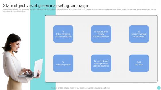 Environmental Marketing Guide State Objectives Of Green Marketing Campaign MKT SS V
