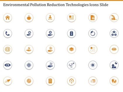 Environmental pollution reduction technologies icons slide ppt portfolio ideas