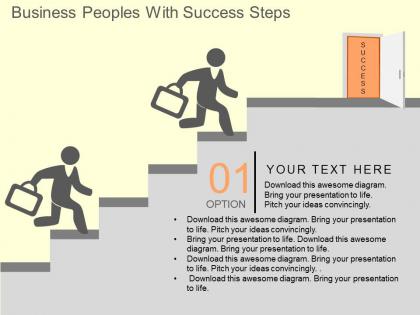 Eo business peoples with success steps flat powerpoint design