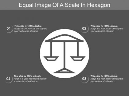 Equal image of a scale in hexagon