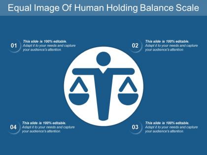 Equal image of human holding balance scale