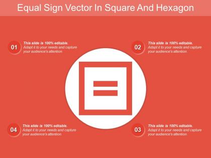 Equal sign vector in square and hexagon