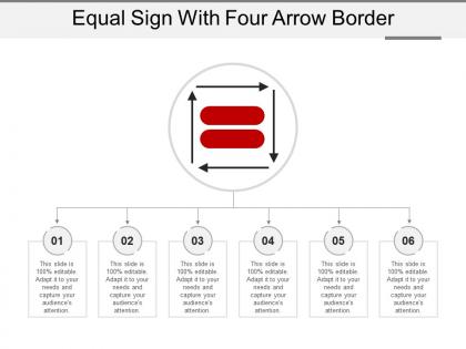 Equal sign with four arrow border