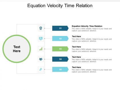 Equation velocity time relation ppt powerpoint presentation portfolio icon cpb