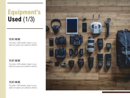 Equipments used management ppt powerpoint presentation file outline