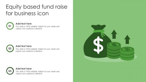 Equity Based Fund Raise For Business Icon