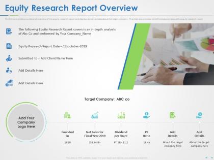 Equity research report overview ppt powerpoint presentation good