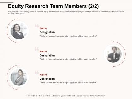 Equity research team members key credentials ppt powerpoint presentation outline picture