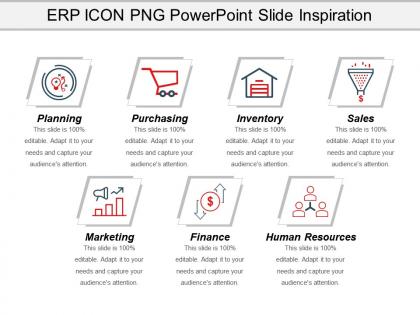 Erp icon png powerpoint slide inspiration