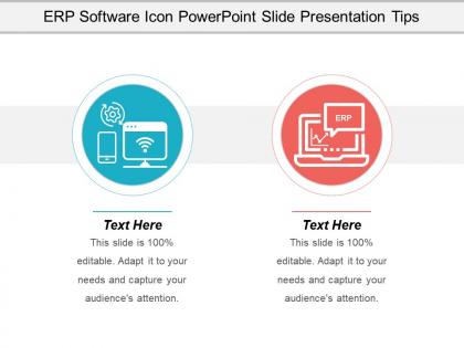 Erp software icon powerpoint slide presentation tips