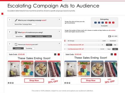 Escalating campaign ads to audience ending soon powerpoint presentation display