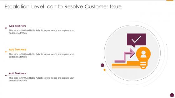 Escalation Level Icon To Resolve Customer Issue