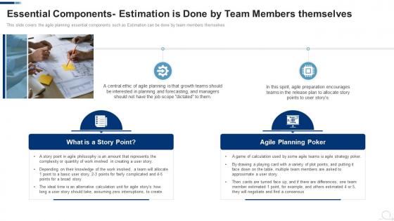 Essential Components Estimation Is Done By Members Agile Project Management Frameworks
