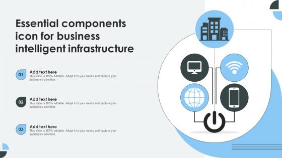 Essential Components Icon For Business Intelligent Infrastructure
