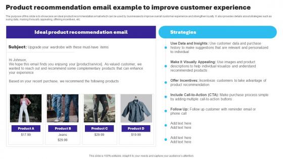 Essential Guide To Database Marketing Product Recommendation Email Example To Improve Customer MKT SS V