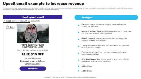 Essential Guide To Database Marketing Upsell Email Example To Increase Revenue MKT SS V
