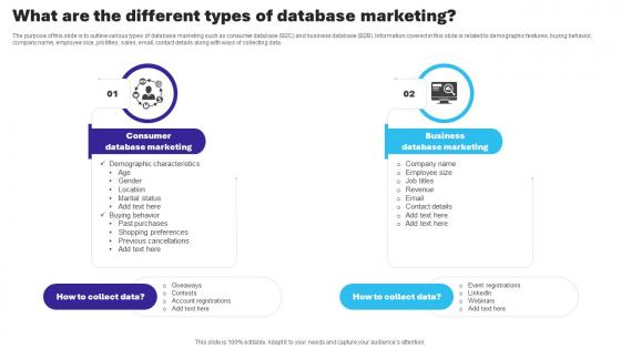 Essential Guide To Database Marketing What Are The Different Types Of Database Marketing  MKT SS V