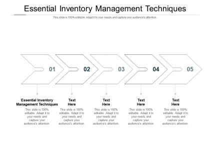 Essential inventory management techniques ppt powerpoint presentation slides templates cpb