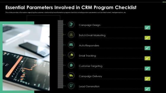 Essential Parameters Involved In CRM Program Checklist Digital Transformation Driving Customer
