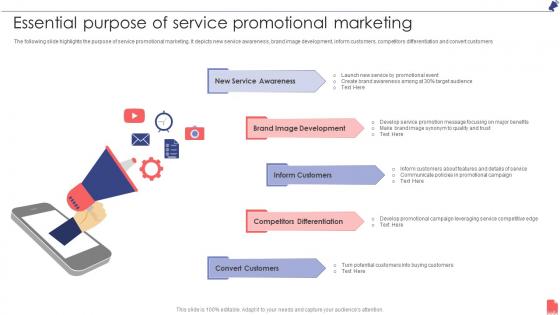 Essential Purpose Of Service Promotional Marketing