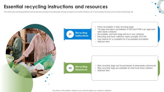 Essential Recycling Instructions And Resources Litter Collection Services Proposal