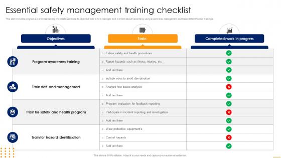 Essential Safety Management Training Checklist