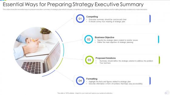 Essential ways for preparing strategy executive summary
