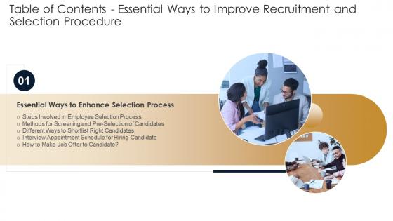 Essential Ways To Improve Recruitment And Selection Procedure Table Of Contents