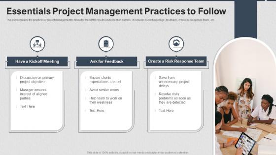 Essentials Project Management Practices To Follow