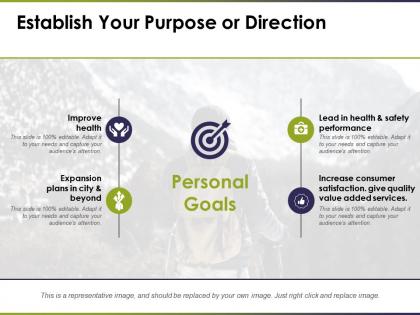 Establish your purpose or direction ppt professional graphics example