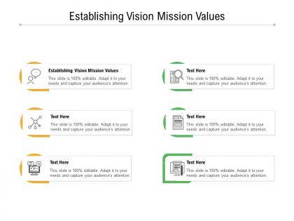 Establishing vision mission values ppt powerpoint presentation show rules cpb