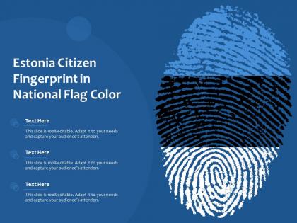 Estonia citizen fingerprint in national flag color