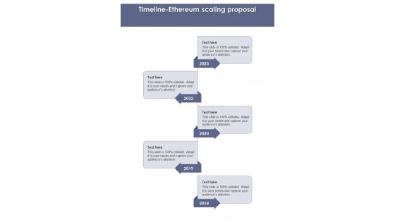 Ethereum Scaling Proposal Timeline One Pager Sample Example Document