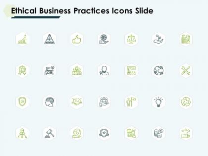 Ethical business practices icons slide idea bulb ppt slides