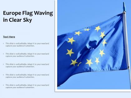 Europe flag waving in clear sky