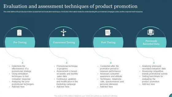 Evaluation And Assessment Techniques Of Product Promotion