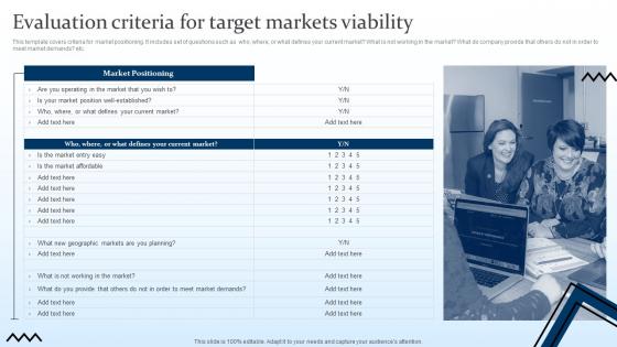 Evaluation Criteria For Target Markets Viability Targeting Strategies And The Marketing Mix